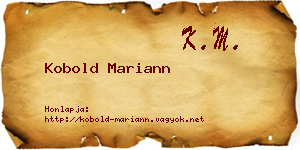 Kobold Mariann névjegykártya