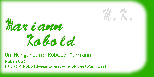 mariann kobold business card